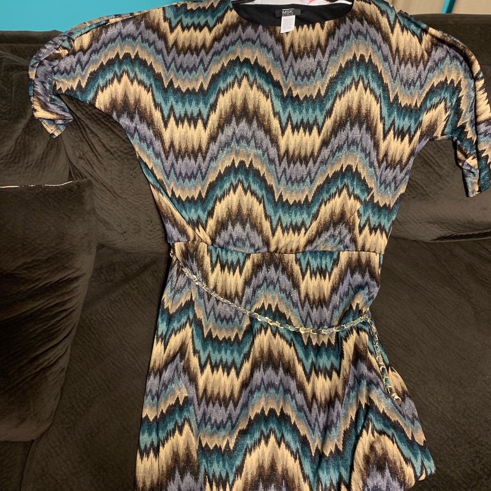 NWOT MSK 2x dress 3/4 sleeve multi color